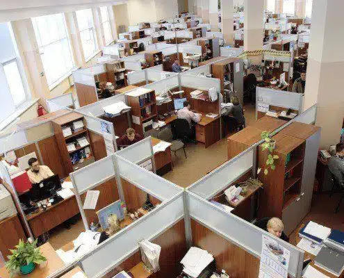 image of a NYC shared working space. Cleaning service providers often offer services to help keep these work areas clean in New York City.