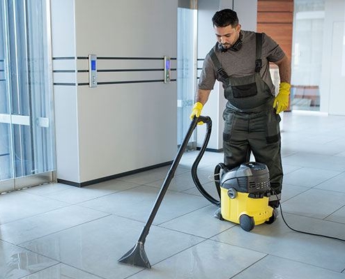 Commercial floor cleaning services.