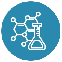 Icon of chemicals and beaker for a new formula